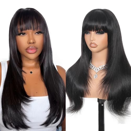 eool Silky straight Layered Cut Face-Farming Human Hair...