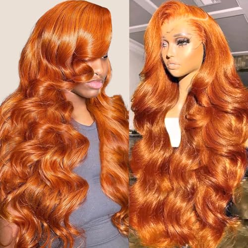 Dochuman Ginger Wig Human Hair 13x6 Ginger 28inch Body Wave