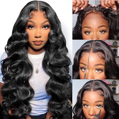 MUZOJET 13x6 Glueless Wigs Human Hair Pre Plucked Body Wave