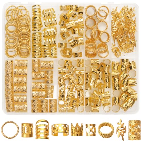 CPOXITI 220Pcs Hair Jewelry for Dreadlock, Metal Braid...