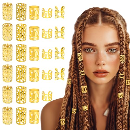 TLAZZ 100PCS Gold Hair Jewelry for Braids Accessories