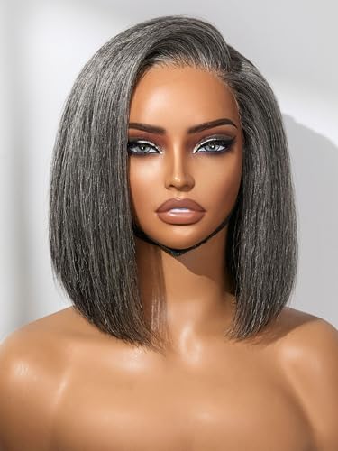 LUVME HAIR 10'' Grey Salt & Pepper Glueless Bob Wig