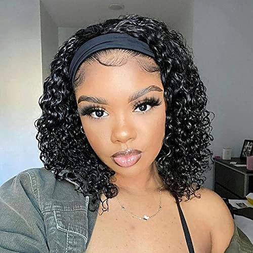 Aiterina Headband Wig Deep Wave 12 Inch Human Hair