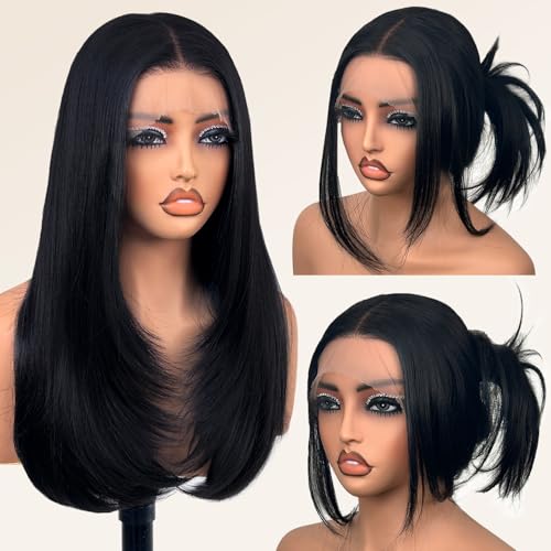 Glueless Synthetic Lace Front Wig 26 Inches Long Straight...