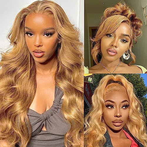 28 Inch Honey Blonde HD Lace Front Human Hair Wig