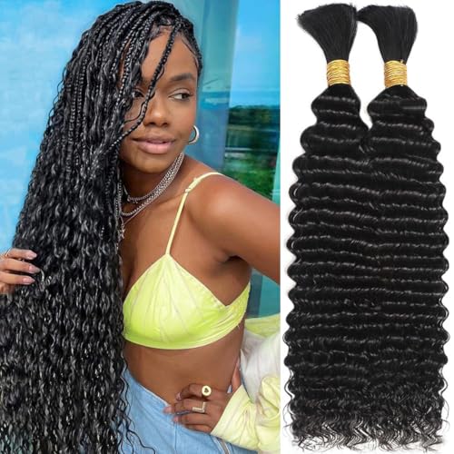 Human Braiding Hair for Boho Braids 110g Deep Water Wave