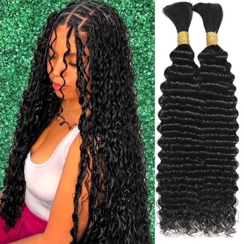 Human Braiding Hair for Boho Braids Deep Water Wave Bulk