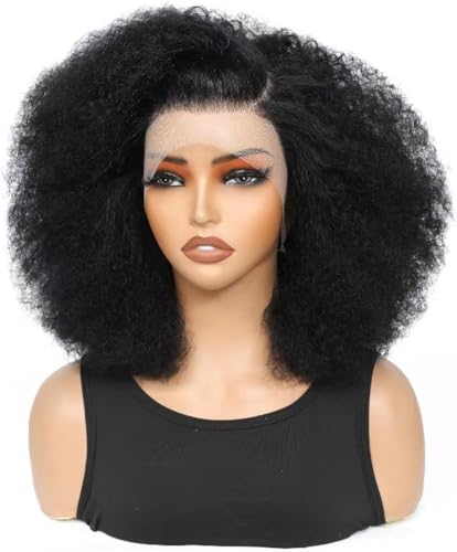 Geogroket Afro Kinky Curly Wig 13x4 Lace Frontal 18 Inch