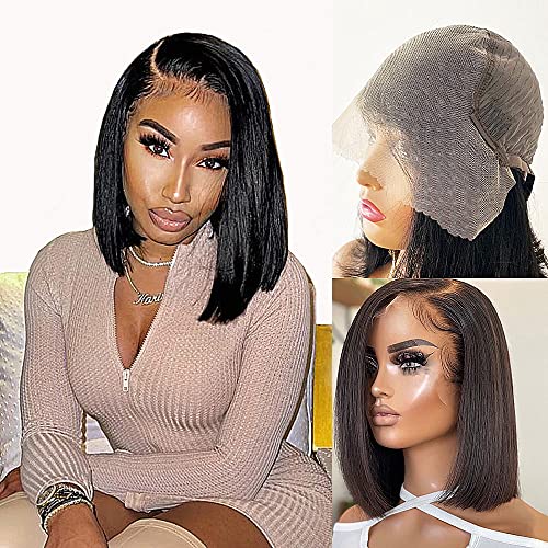 Karlami 12 inches 13X6 Bob Wig Human Hair Lace Frontal