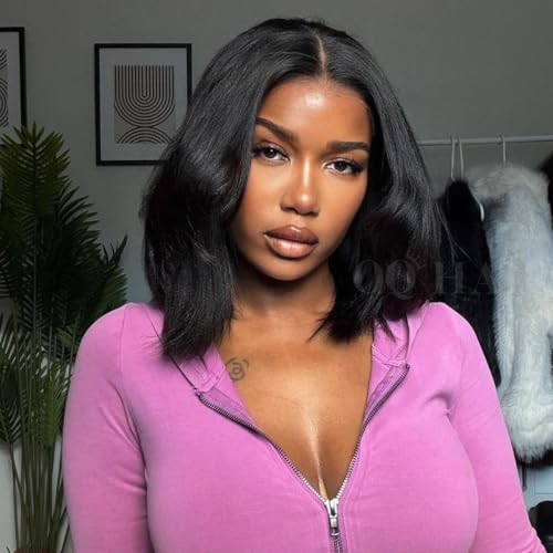 OQ HAIR Layer Cut Bob Wig Human Hair HD Lace