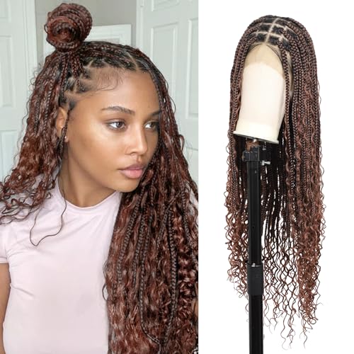 Brinbea 13x8'' HD Lace Front Braided Wigs, 36 Inch Knotless
