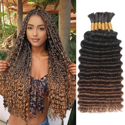 Boho Hair for Braiding 6 Bundles/Pack Ombre Bulk Human Hair