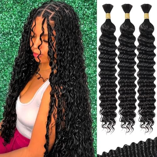 AKONSOUL 22 Inch Human Braiding Hair for Boho Braids