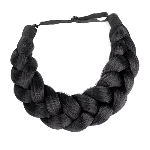DIGUAN Thick Wide 2 Strands Synthetic Hair Braided Headband