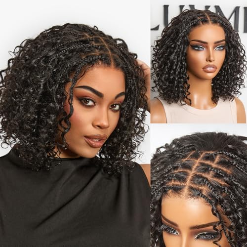 LUVME HAIR Boho Braided Deep Curly 5x5 Glueless Bob Wig