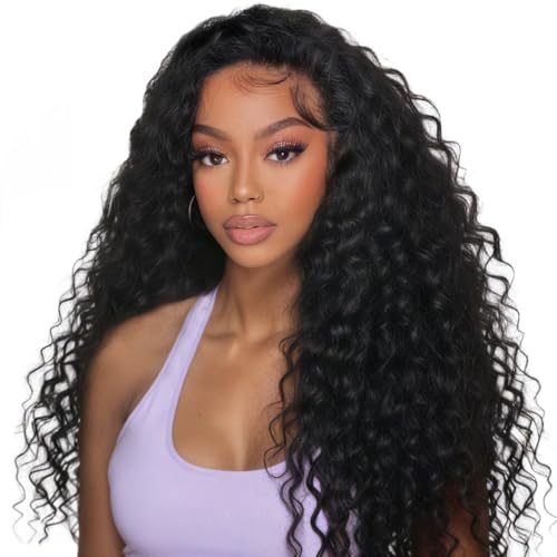 XSY Half Wig Human Hair Deep Wave 20 Inch Glueless
