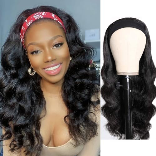 Ghaadd Headband Wig Human Hair Body Wave for Black Women