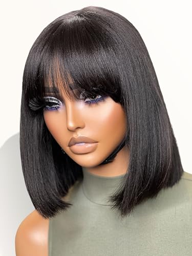 LUVME HAIR 10 Inch Light Yaki Straight Glueless Bob Wig