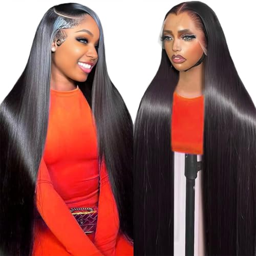 32 Inch Straight Wigs Human Hair 200 Density HD Lace
