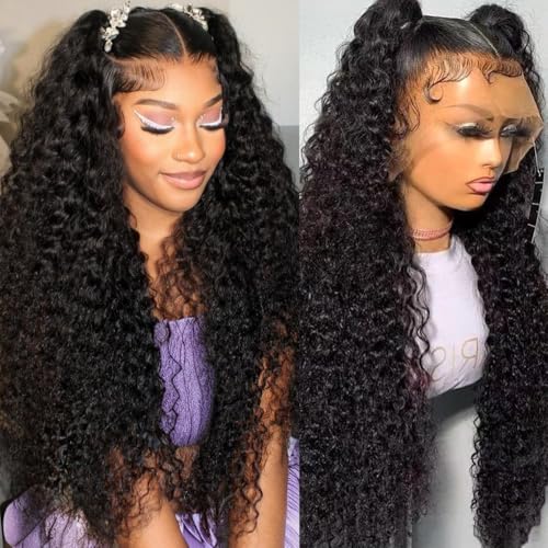 ADORHTUE 32 Inch Water Wave 13x6 HD Human Hair Wig