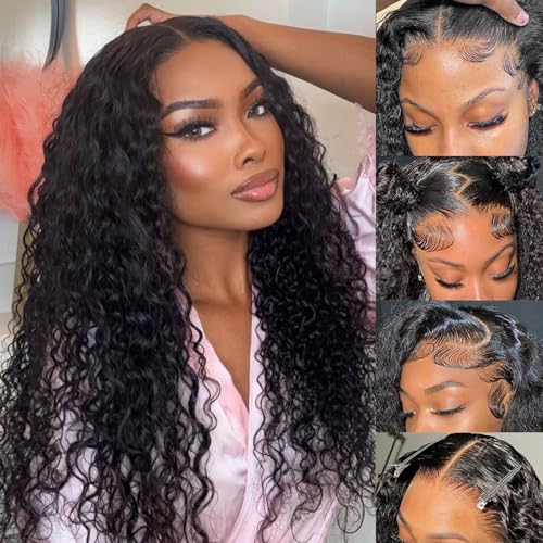SHUNHUIXC 13x6 Water Wave Lace Front Wigs Human Hair