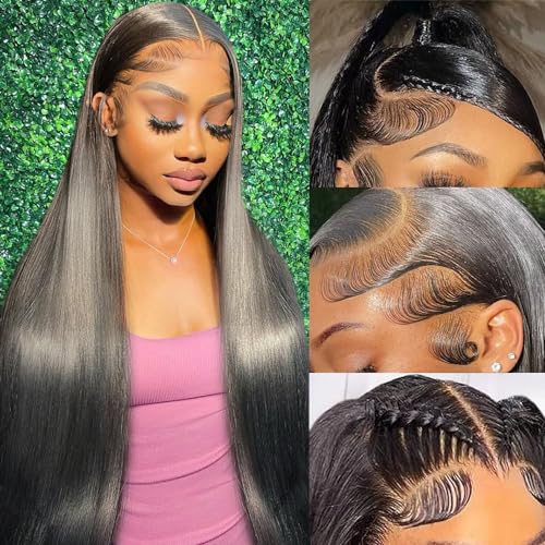 UKOWN 13x6 Lace Front Wigs Human Hair 28 Inch Straight