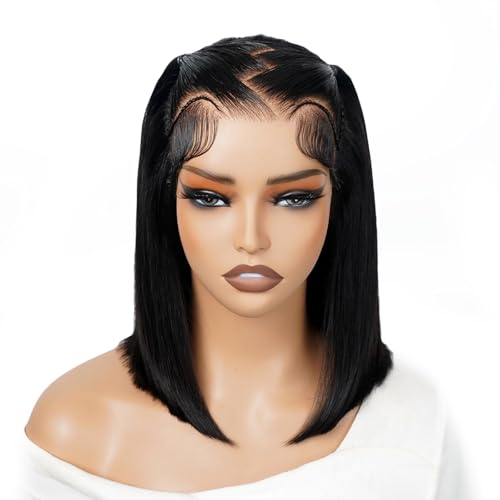 SUPERNOVA Glueless Styled Short Bob Wig Human Hair Lace...