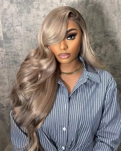Alididi Ash Blonde Wig Human Hair 180% Density Body Wave
