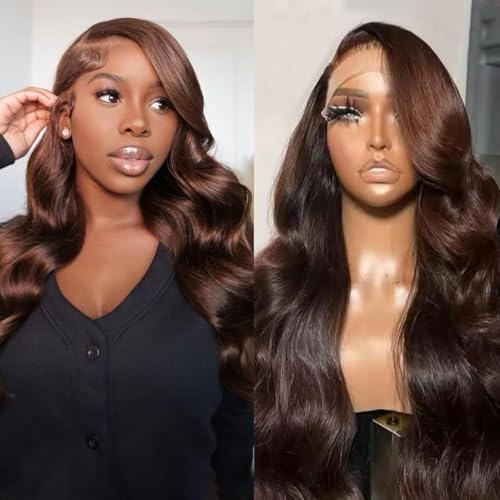 vivehebe Chocolate Brown Lace Front Wig 26 Inch Body Wave