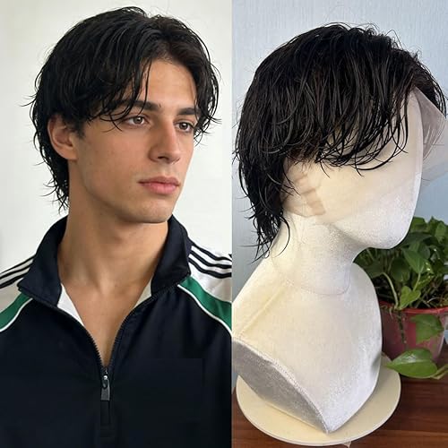 Hesperis Men's Wig Real Human Hair Pre Styled Transparent...
