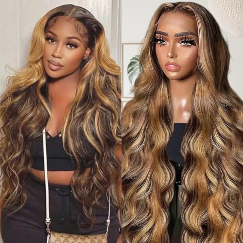 Sunelk Honey Blonde Ombre Lace Front Wig Highlight Human...