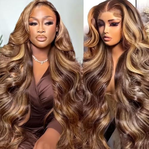 THGF 30 Inch Honey Blonde Wig Human Hair Lace Front