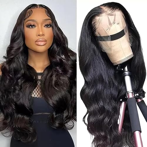 HANSAMU Body Wave Lace Front Human Hair Glueless Wig