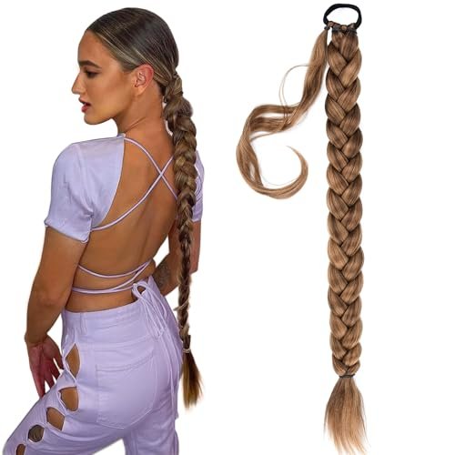 VOPPIS Long Braided Ponytail Extension 30 Inch Synthetic...