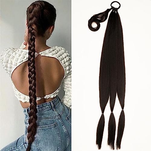 YOSILADY 34Inch Long Braided Ponytail Extension With Hair...