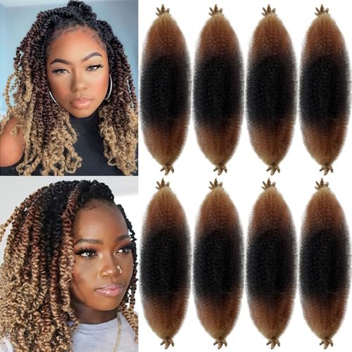 Springy Afro Twist Hair 1B/30/27 Ombre Marley Twist...