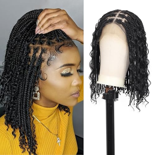 Kalyss 12inch 13x8 HD Lace Front Short Boho Braided Wig