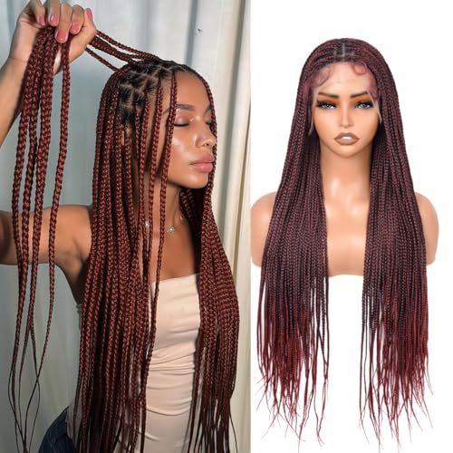 Suntefic Braided Wig for Black Women Human Hair Lace Front