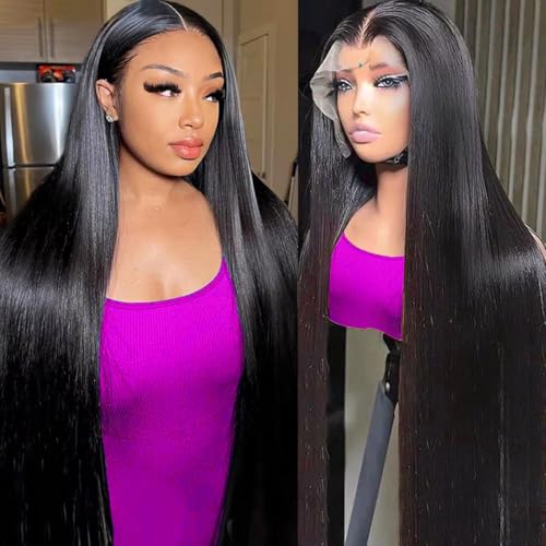 AUOU 30 Inch 13x6 Lace Front Wigs Straight Human Hair