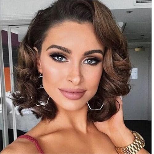 WIGNEE Short Curly Bob Wig Short Curly Glueless Synthetic...