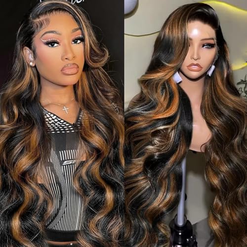 Vemalin Highlight Ombre Lace Front Wig Human Hair Body Wave