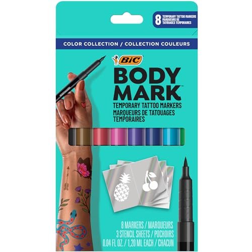 BodyMark Temporary Tattoo Markers, 8-Count Color...