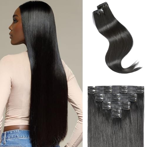 LUVME Clip in Hair Extensions Silky Straight, Seamless...