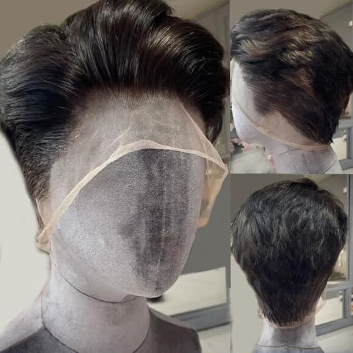 Hesperis Shaved Side Cut Wigs Pre Plucked Male Human Hair