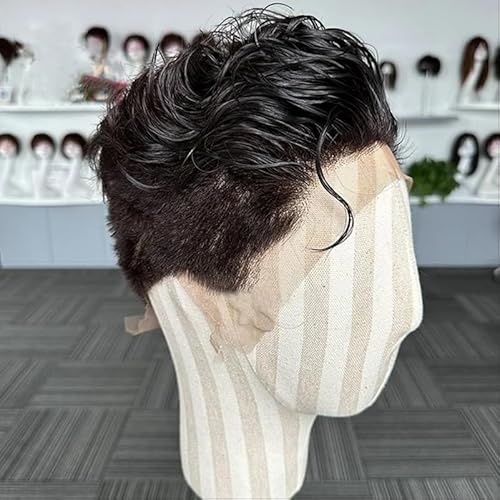 YiXing Hair Cut Male Wig Pre Styled Full Lace Toupee