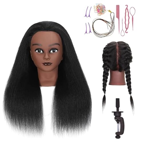 16 Inch 100% Real Hair Mannequin Head with Clamp Stand