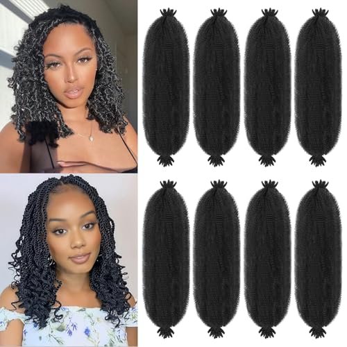8 Packs Springy Afro Twist Hair Pre-Separated 12 Inch