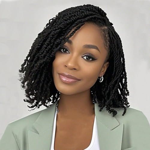COOKOO 9 Packs Pre-twisted Micro Twist Crochet Hair 12 Inch