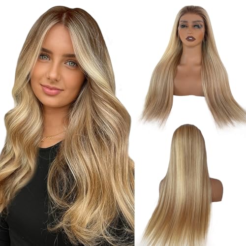Belaved Highlights Blonde Human Hair Wigs for White Women