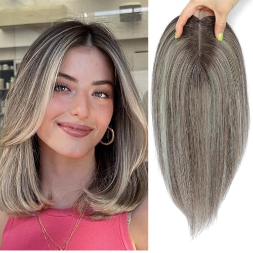 lagomance Hair Toppers for Women Real Human Hair Mono Base